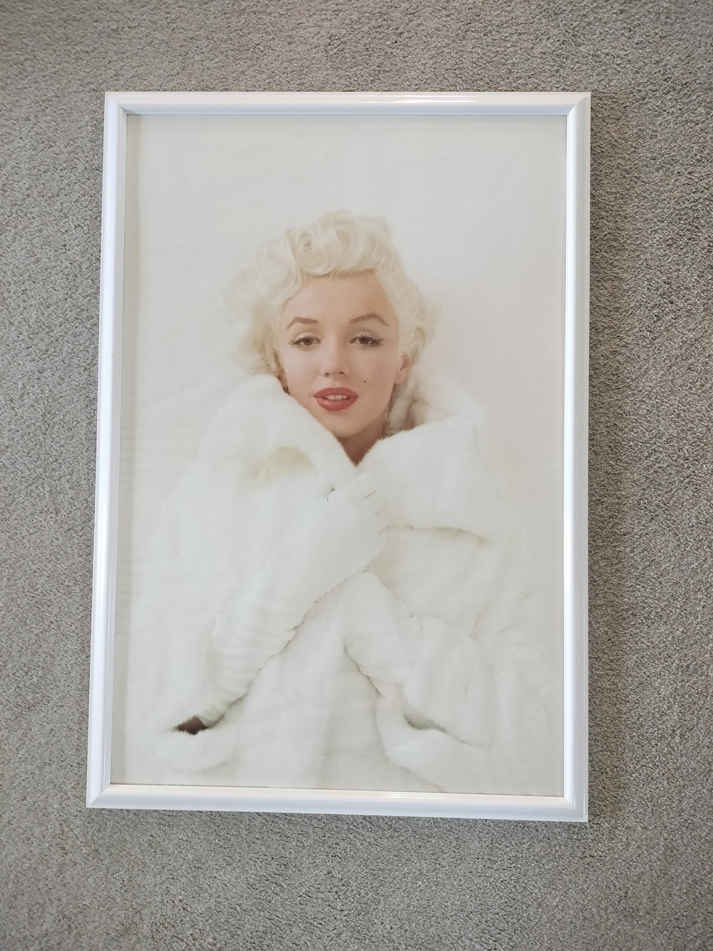 Marilyn Monroe Portrait in White and Cream Tones